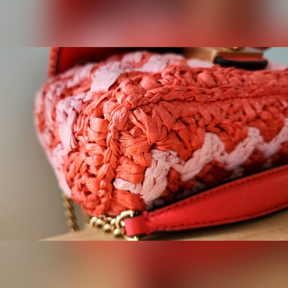 Kate Spade Evelyn Striped Crochet Raffia Shoulder Bag/Crossbody - Picture 5 of 16